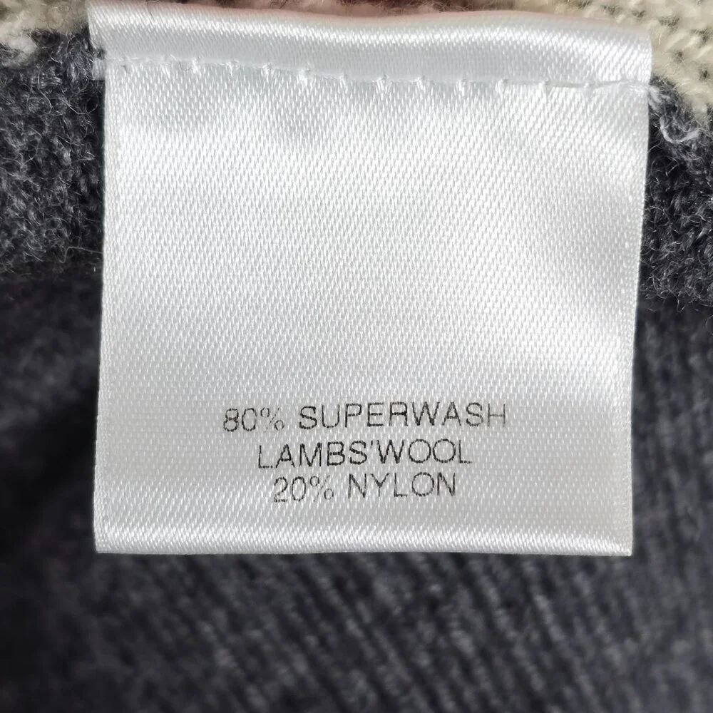 Cremieux Mens Gray Lambswool Nordic Fair Isle Full Zip Cardigan Sweater XXL